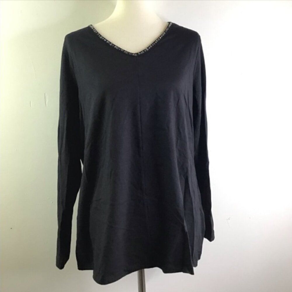 New Belle Kim Gravel Essential Long Sleeved Top Sparkle | Size L